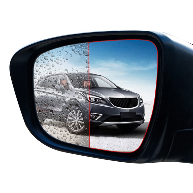 2 uds Anti niebla película retrovisor película protectora para espejo para coche Anti-lluvia película antiempañamiento Auto vista trasera película espejo impermeable