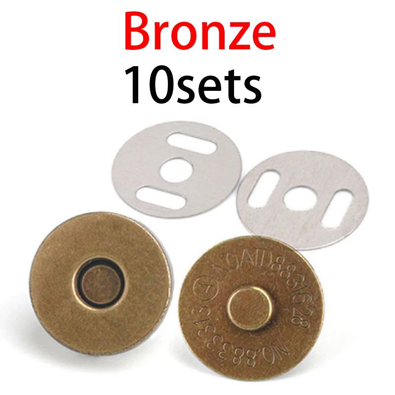 10sets 10mm 14mm 18mm Magnetic Snap Fasteners Clasps Buttons Handbag Purse Wallet Craft Bags Parts Accessories Adsorption