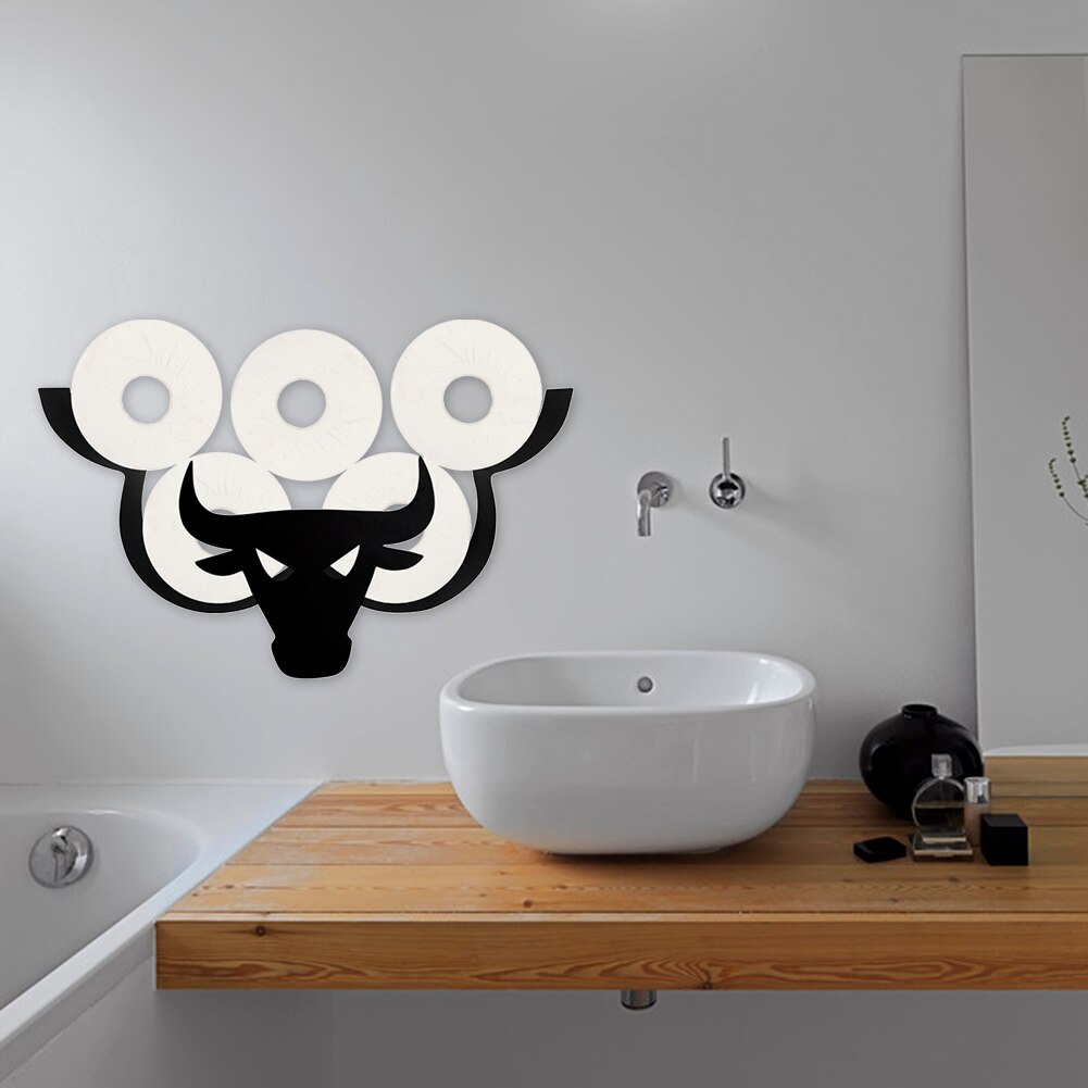 Cute Animals Shape Toilet Paper Holder Wall-Mounted Tissue Storage Stand Rack Metallic Toilet Paper Roll Bathroom Accessories