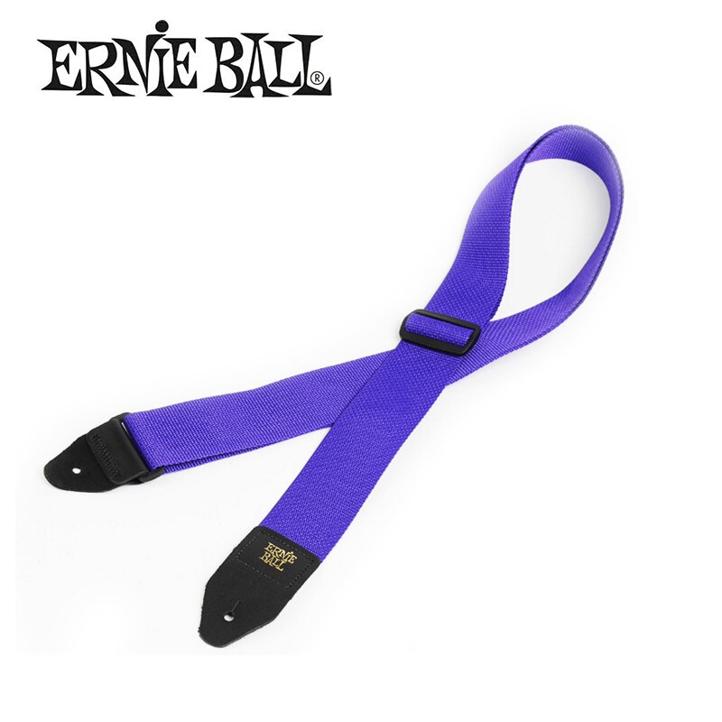 Ernie ball polypro gitaarband met leren uiteinden, comfortabele gitaarband voor akoestische, folk-, elektrische gitaar en basgitaar.