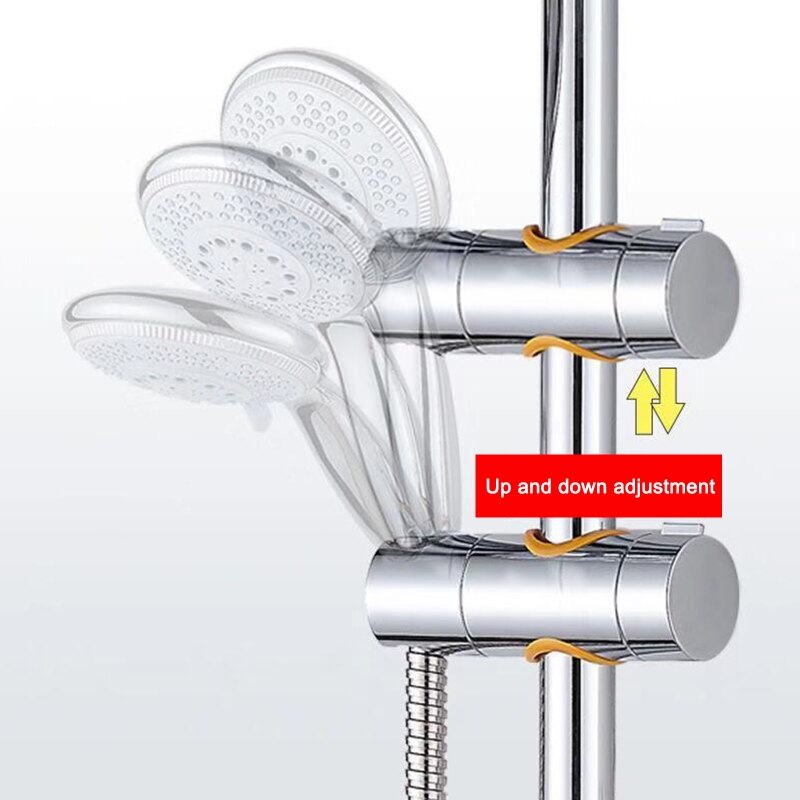 Shower Head Holder for Slide Bar, Bathroom Handheld Shower Head Rail Slider Holder, Height and Angle Adjustable Slider N1HF