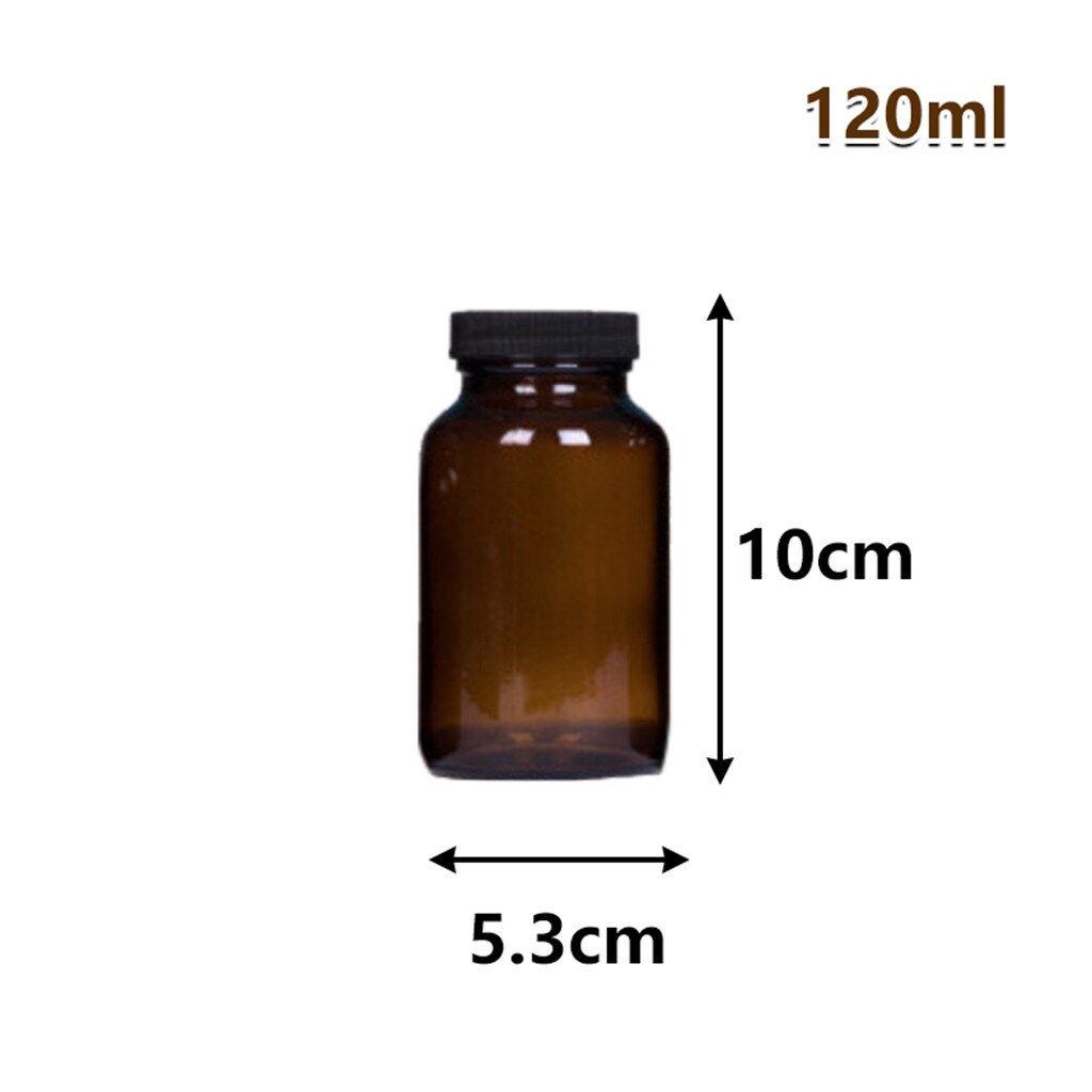 Dark Brown Wide Mouth Glass Bottle Lightproof Health Products Separate Bottling Brown Glass bottle Different Size: D