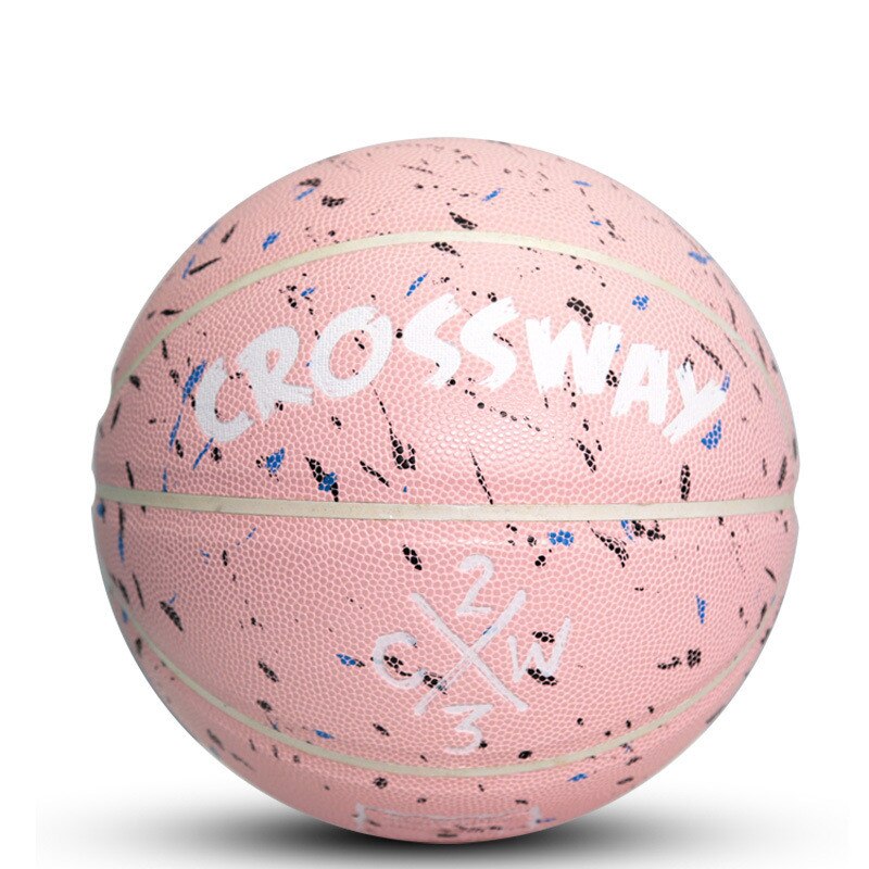 Basketbal 5th jeugd basketbal pu materiaal slijtvast vocht binnen en buiten tieners wedstrijd training basketbal: Roze