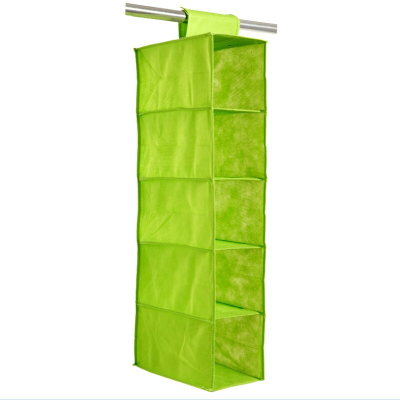 5 hylde tøj hængende arrangører bukser arrangører holder garderobe sektion opbevaring skab arrangør sko tøj tøj: Grøn