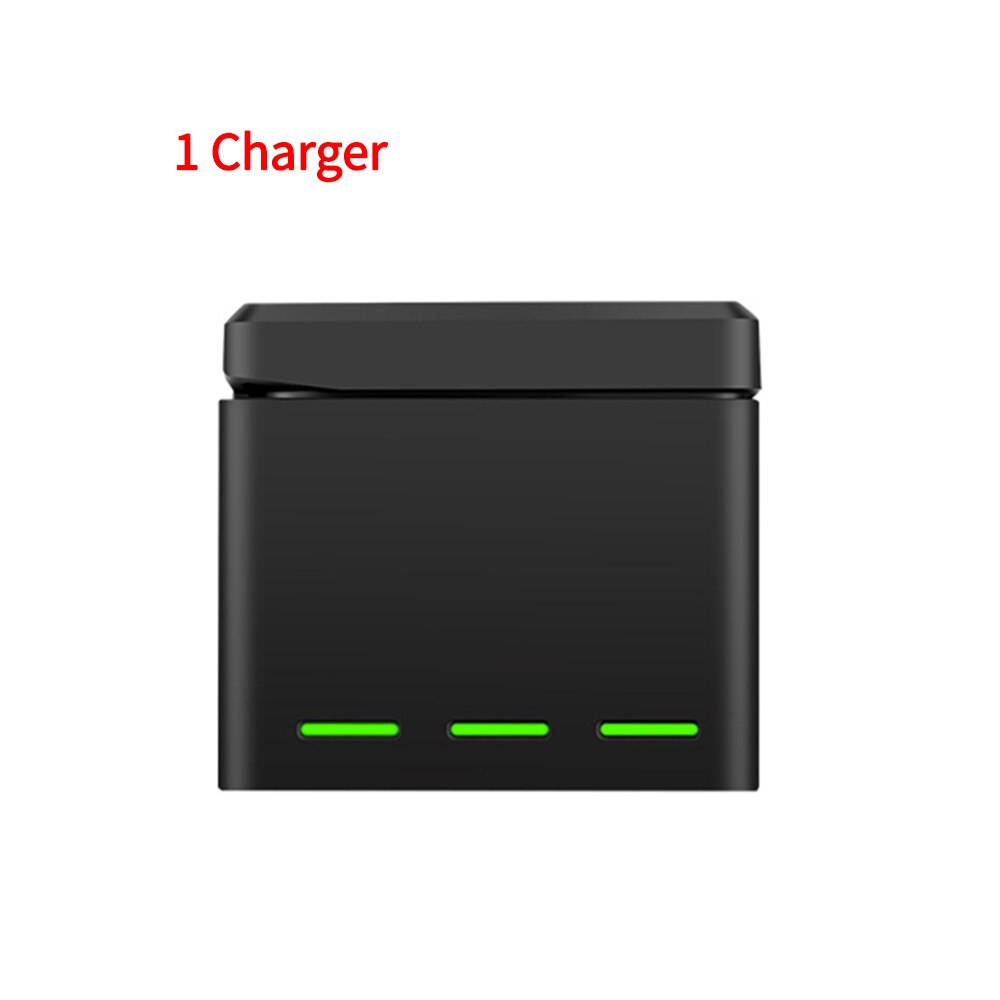 TELESIN-Paquete de 3 baterías + 3 ranuras para cargador de batería, 2 tarjetas TF, caja de almacenamiento para DJI Osmo, accesorios de Cámara de Acción: 1 Charger