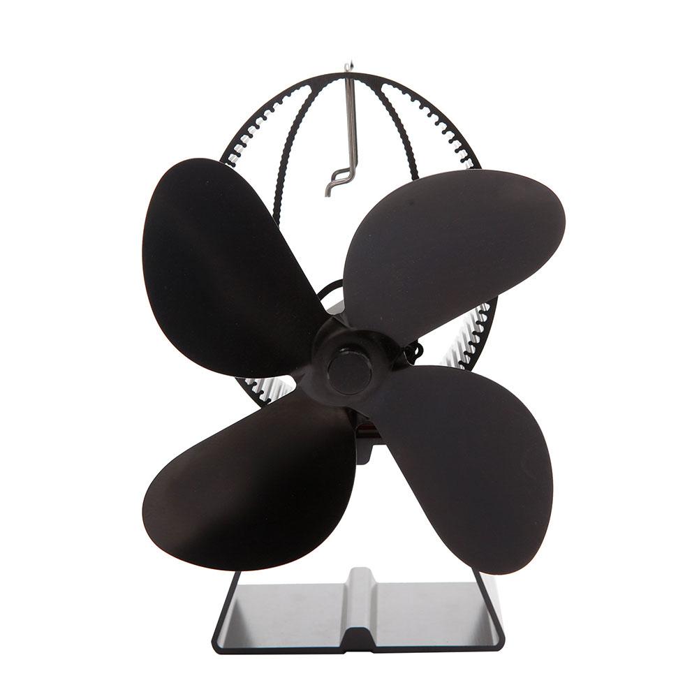 Thermal Power Stove Fan Black Heat Powered Wood Fireplace Fan For Wood/Log Burner / Fireplace 4 Blades