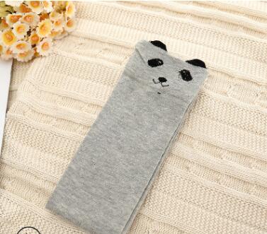 Kinderen Cartoon Sokken Katoen Been Warm Leuke Meisjes Knie Hoge Sok Joker Half Tube Sokken Zijde Vos Beer Patroon kniehoge: Gray bear high