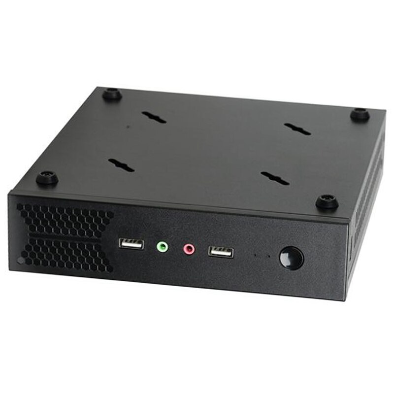 Mini T5 Thin Mini ITX Computer Case Black USB2.0 HTPC WIFI Antenna Ports No Power: Default Title