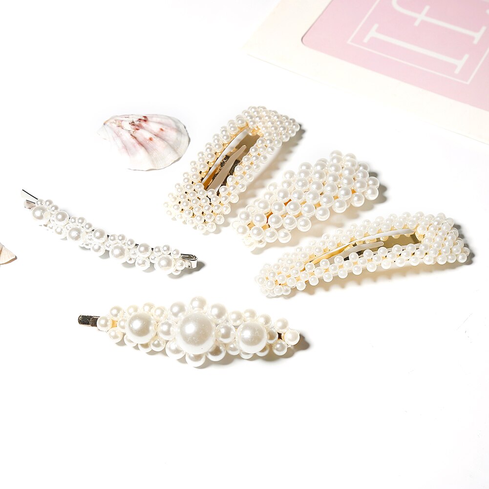 novedosa Clip de perla para el cabello de encaje para las mujeres Diadema con de Peine pasador de horquilla de barra Accesorios para peinados