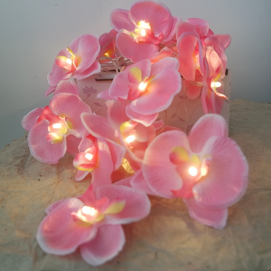 Orchidee Flower Fairy String Lights 3M 20 Leds, Verlichting Bloemen Macht Door Batterij, bruiloft Decoratie, Spiegel Licht