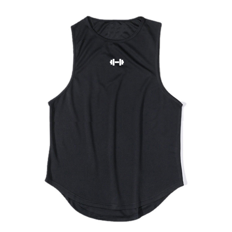 Zomer Heren Gym Tank Top Fitness Training Kleding Sneldrogend Los Bodybuilding Mouwloos Shirt Heren Mode Basketbal Vest: XL / Black