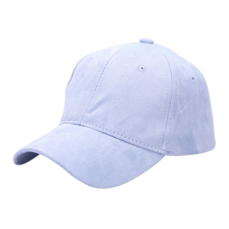 Casual Style Baseball Cap Men Women Angled Brim Adjustable Caps Cotton Strapback Peaked Solid Color Hats: Gray