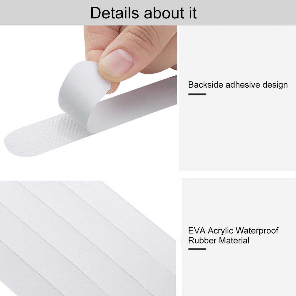 5pcs Anti Slip Bath Grip Stickers Shower Non Slip Strips Self Adhesive Transparent Non-Slip Tape