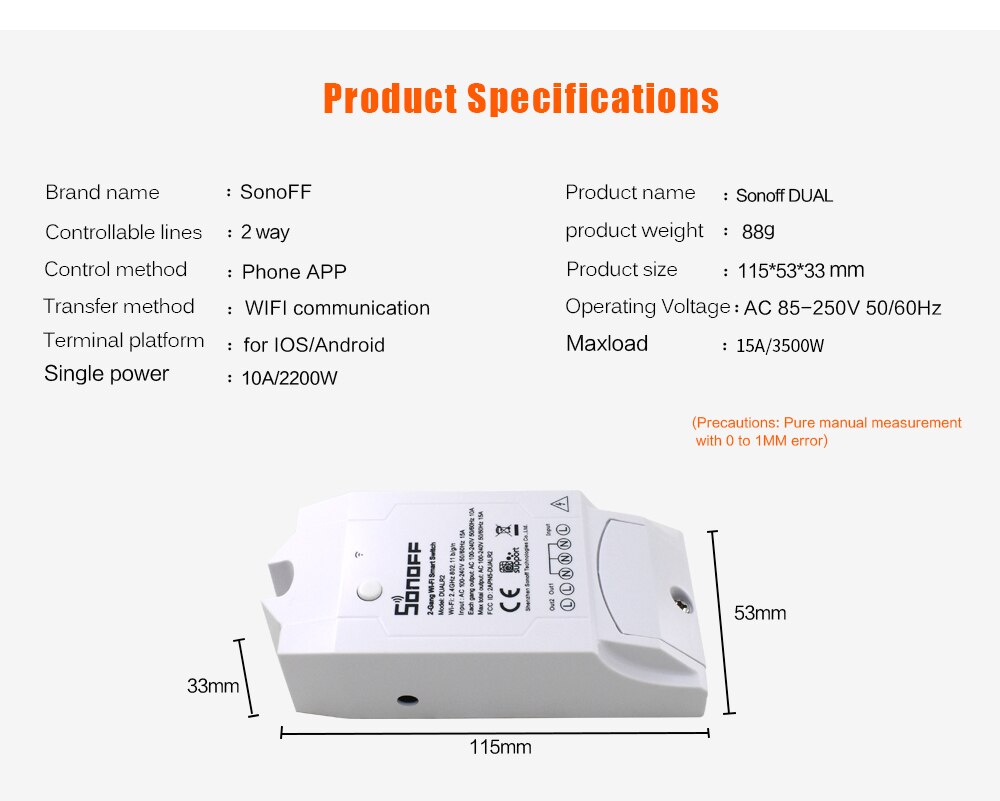 SONOFF básicos R2/TH10/TH16/doble/POW R2/básica RF interruptor inalámbrico inteligente luz temporizador 220V Wifi interruptor Módulo de automatización de domótica