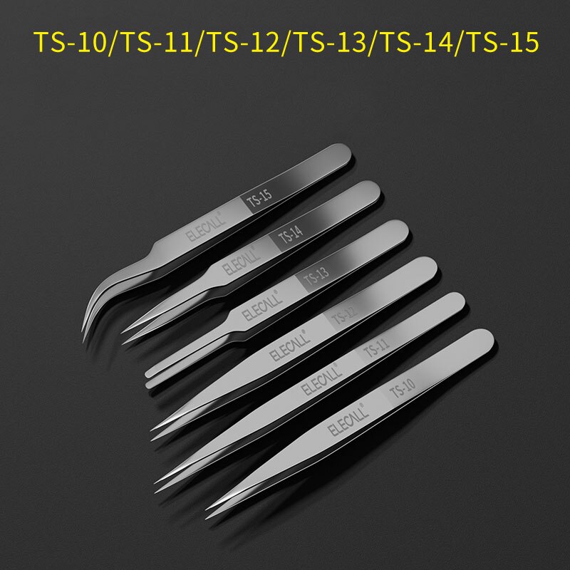 Anti-static Tweezer ESD Stainless Steel Tweezers Maintenance Tools Industrial Precision Curved Straight Tweezers DIY