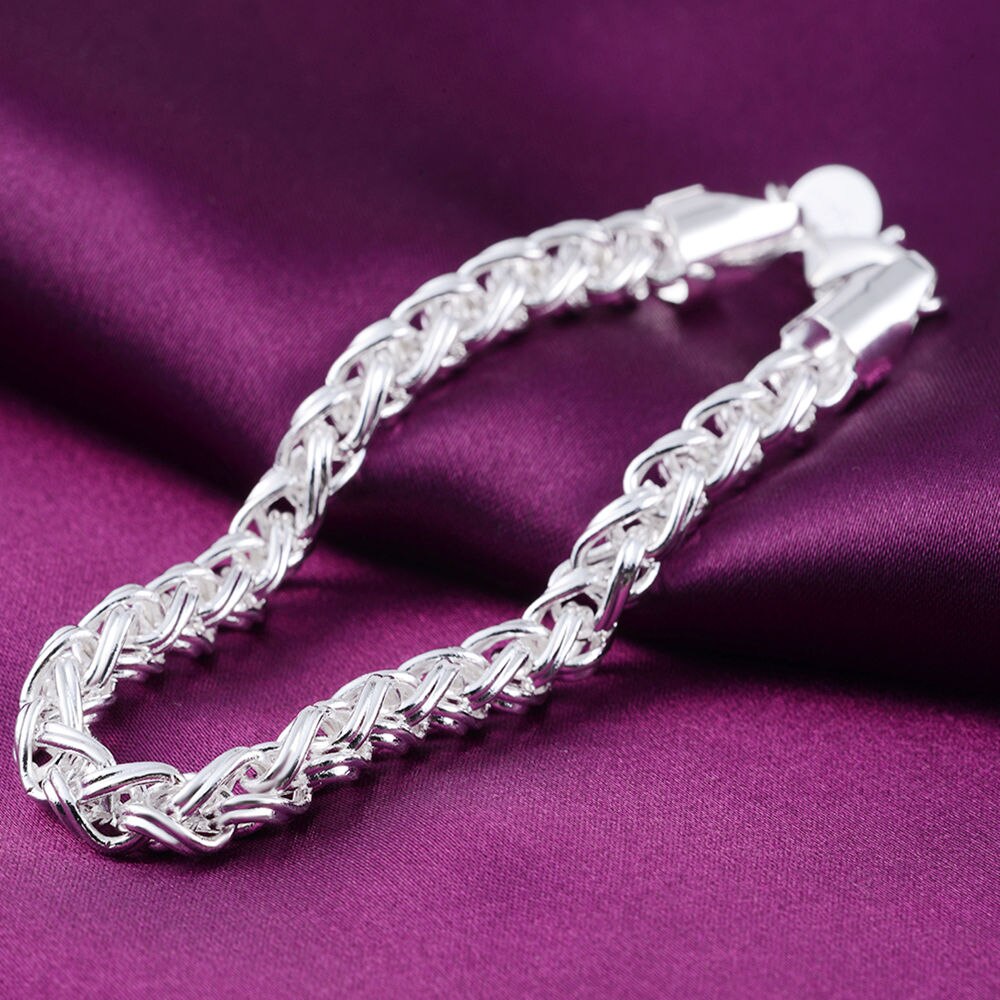 Pulsera De Plata De Ley 925 Para Hombre Y Mujer B Grandado