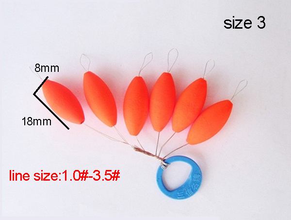 Mini cortador de pesca oval acessório de pesca, linha de pesca fluorescente sete estrelas flutuante espaço feijão: size 3 red