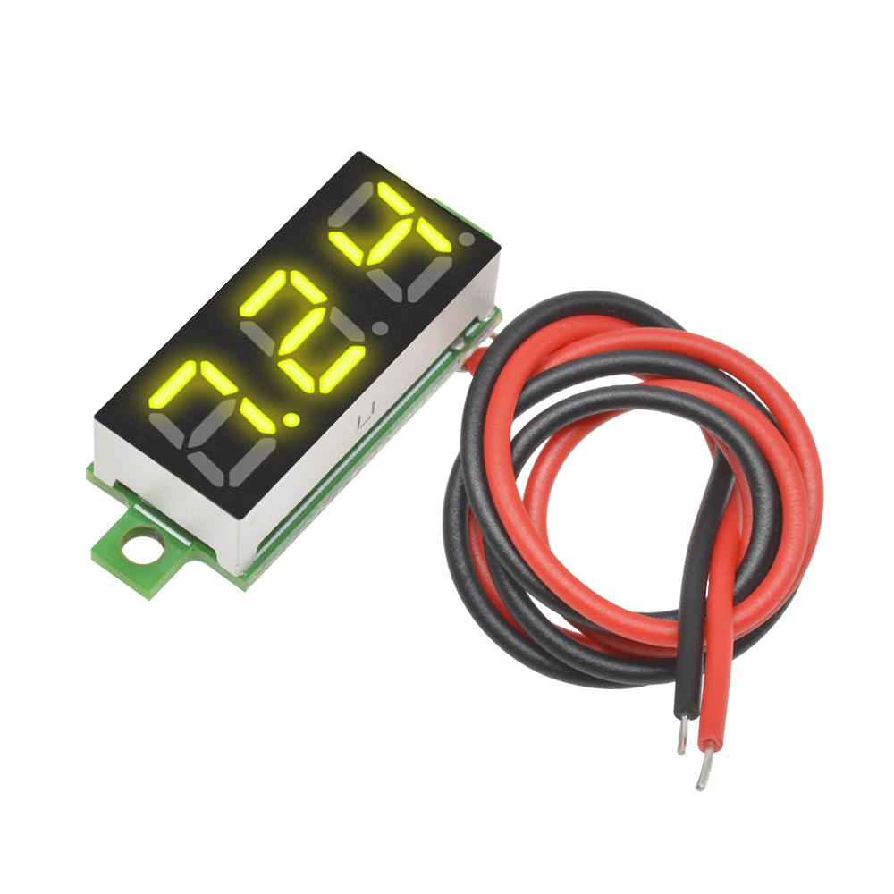 Dc 3.5-30v 2 leder 0.28 tommer mini digital spændingsmåler detektormåler led voltmeter panel voltmonitor tester til bil bil: Gul