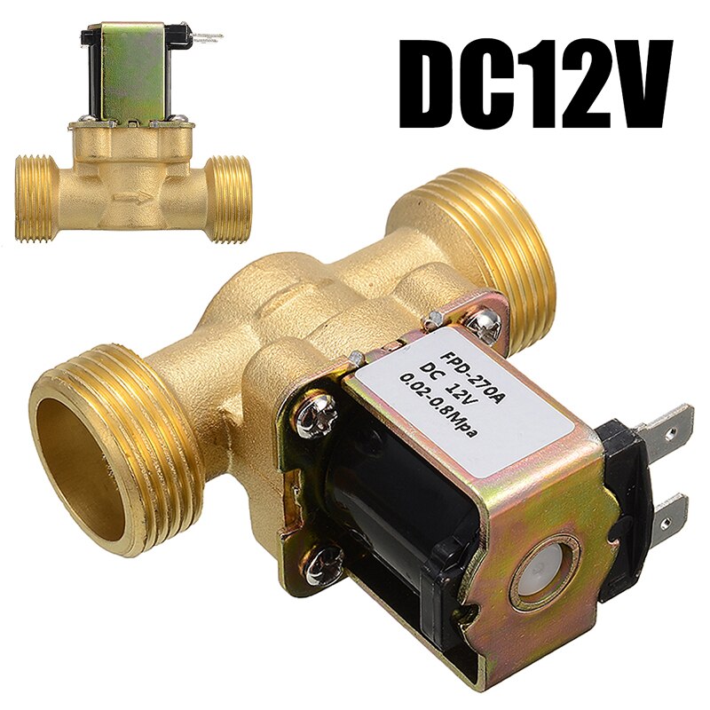 1Pcs Brass DC 12V G3/4 Normal Closed Water Control Inlet Electric Magnetic Solenoid Valve Water Pneumatic Controller Switch