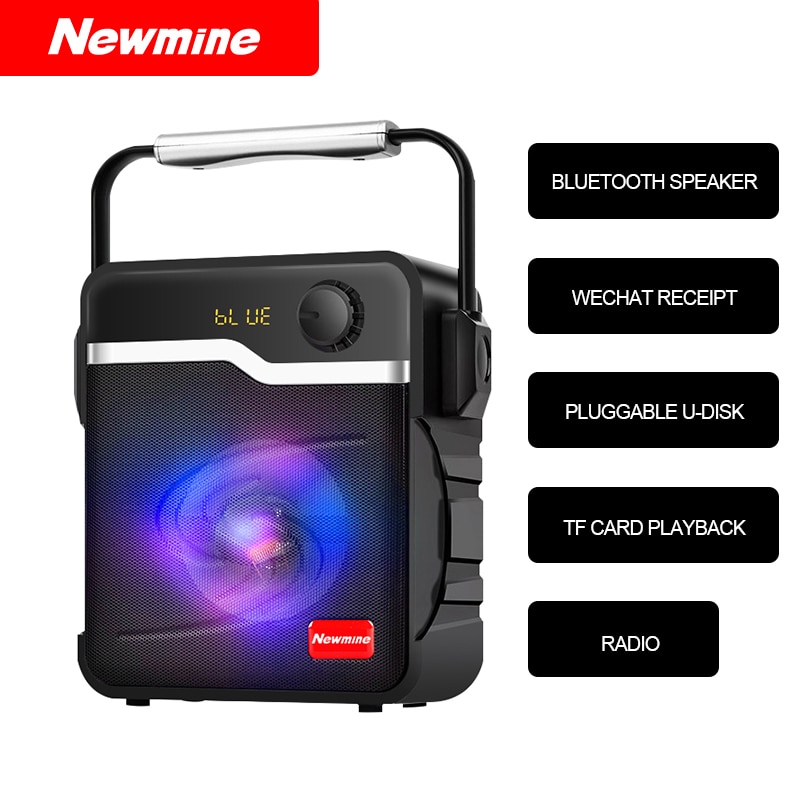 Newmine K70 Portable 1200mAh Speaker Wireless Bluetooth Big Power Square Party TF FM Karaoke Outdoor Subwoofer