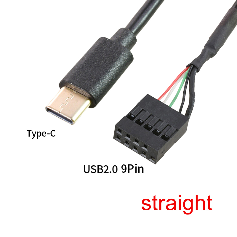 Placa base de ordenador PC 9P a Micro USB a DuPont 2,54mm 5Pin DuPont USB a Micro USB cable de datos papel de aluminio + cable de malla tejida: YELLOW