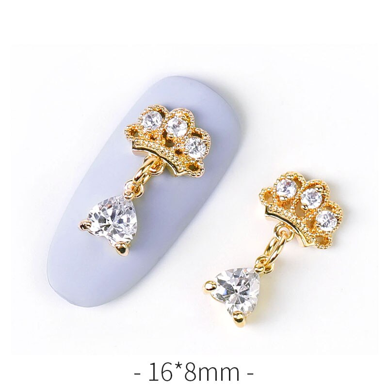 2 pieces water Crystal Dangle Chain Charms Nail Jewelry Decorations 6 type luxury Zircon Crystal Rhinestones For Nails: 121-5