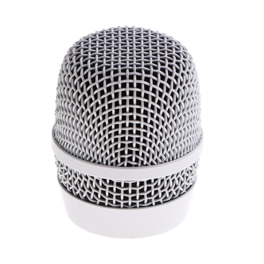 Durable Steel Handheld Microphone Mic Mesh Grill Head Silver with Inner Foam Filter