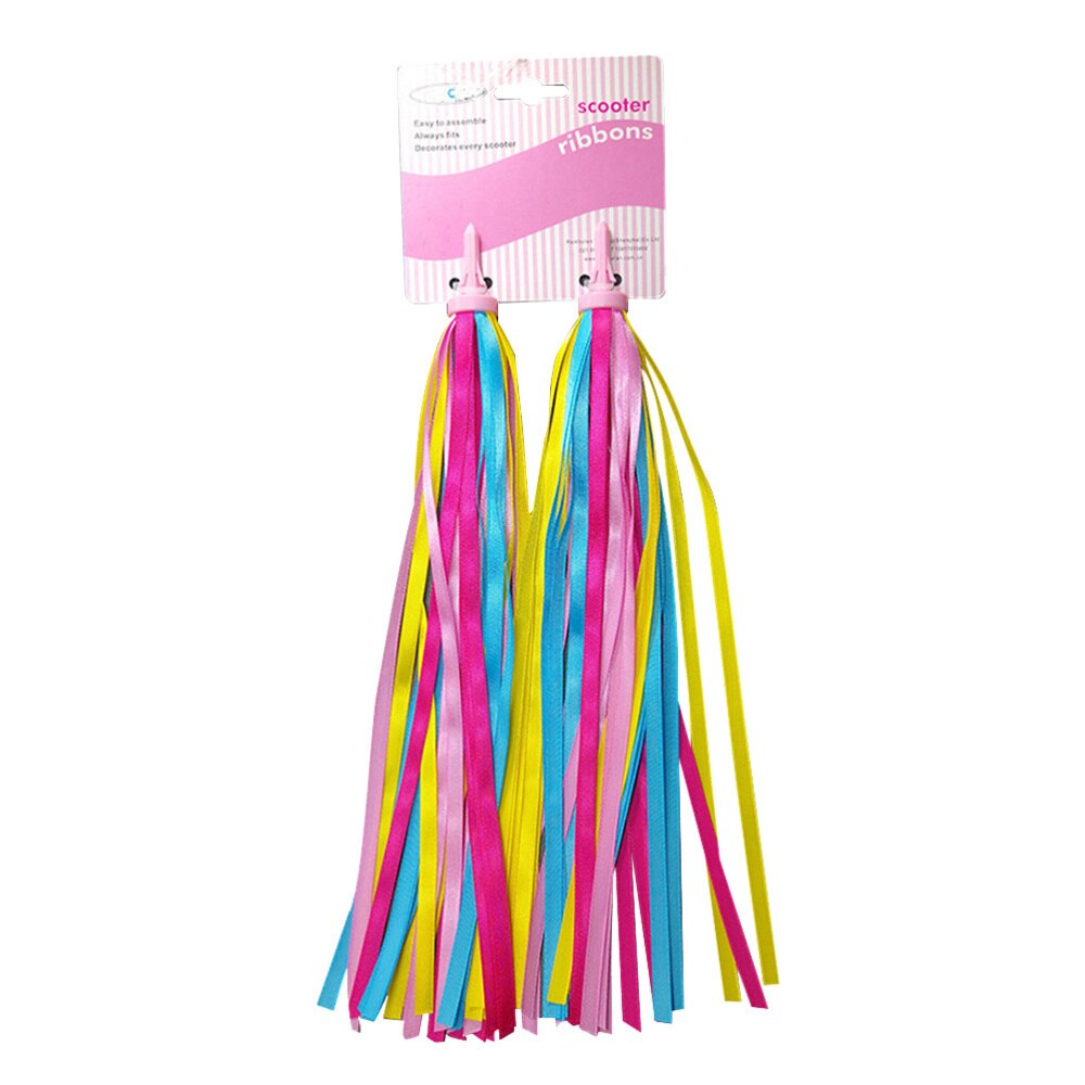 2 pares de serpentinas de manillar para bicicleta, cinta para manillar de bicicleta con borlas para niños y niñas (amarillo, rosa, púrpura)