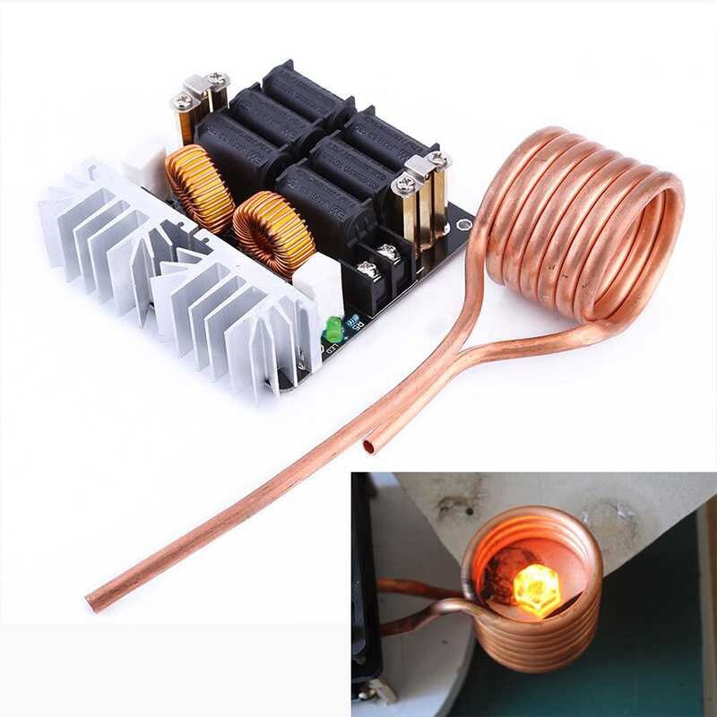 1000W ZVS Laagspannings Inductieverwarmer – 12-48V DC, 20A, Voor Harden, Gloeien En Smelten – DIY Grafietkroes, Met Koeling Nodig