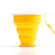 Ultra-Dunne Siliconen Intrekbare Cup Telescopische Inklapbare Cup Water Drinken Fles Reizen Camping Wandelen Telescopische Water Cup: yellow