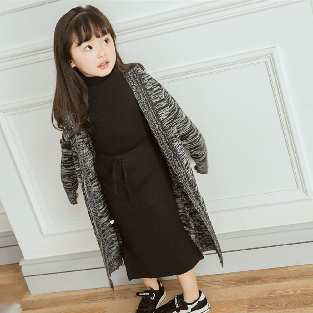 Girls Knitted Sweaters Children Cardigan Hoodie Long Sleeve Teenage Outerwear Boys Warm Coats Kids Outfits 6 8 10 12 14 16 Years