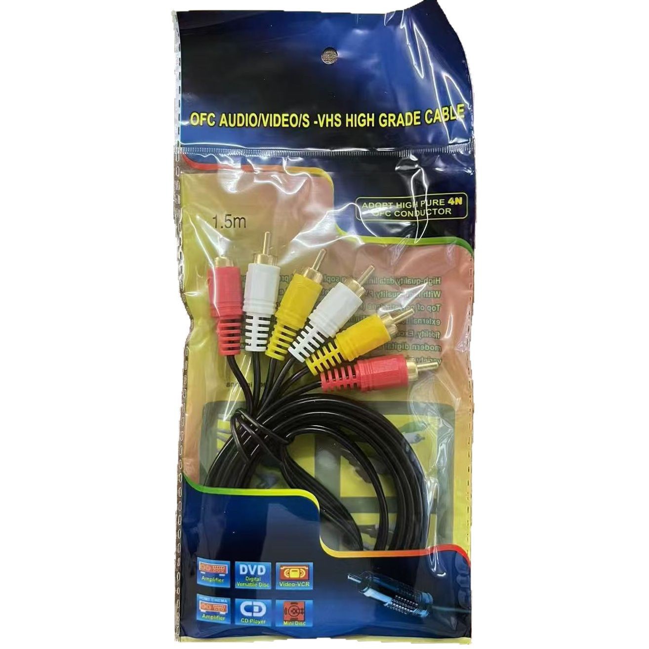 Cavo AV audio video composito da 3 RCA a 3 RCA Spina maschio-maschio Collega TV Telecamere DVD Vendita calda