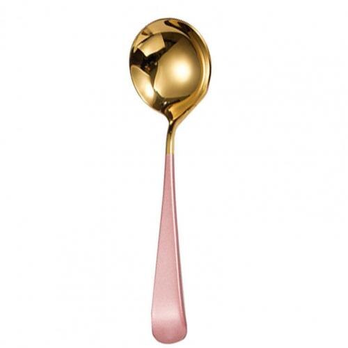 BEWOS Matte Goud eetlepels 16 stuks, 13,7 cm / 5,39 inch roestvrijstalen lepels, Uitstekende serie van koffielepels, Vaatwasserbestendige dessertlepels, Ideaal voor huishoudens, restaurants, feesten
