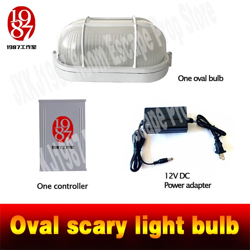 Room escape prop Oval scary light bulb create a hair-raising atmosphere scary scenario horrible theme haunted house jxkj1987