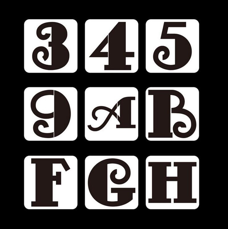 Alphabet and Number Stencils Card Set, Plastic Letter Stencils for Painting Learning DIY Craft Decoration, 4 inches