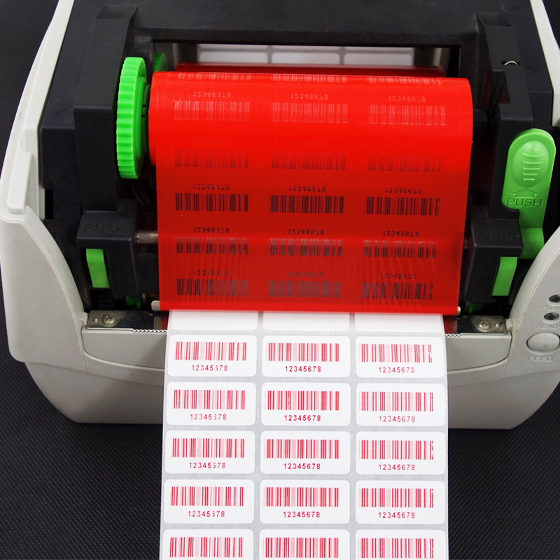 thermal transfer ribbon, Width 50 - 110 mm x 300 m, Premium wax ink film for Barcode label printer, 1 Roll, scratch resistance