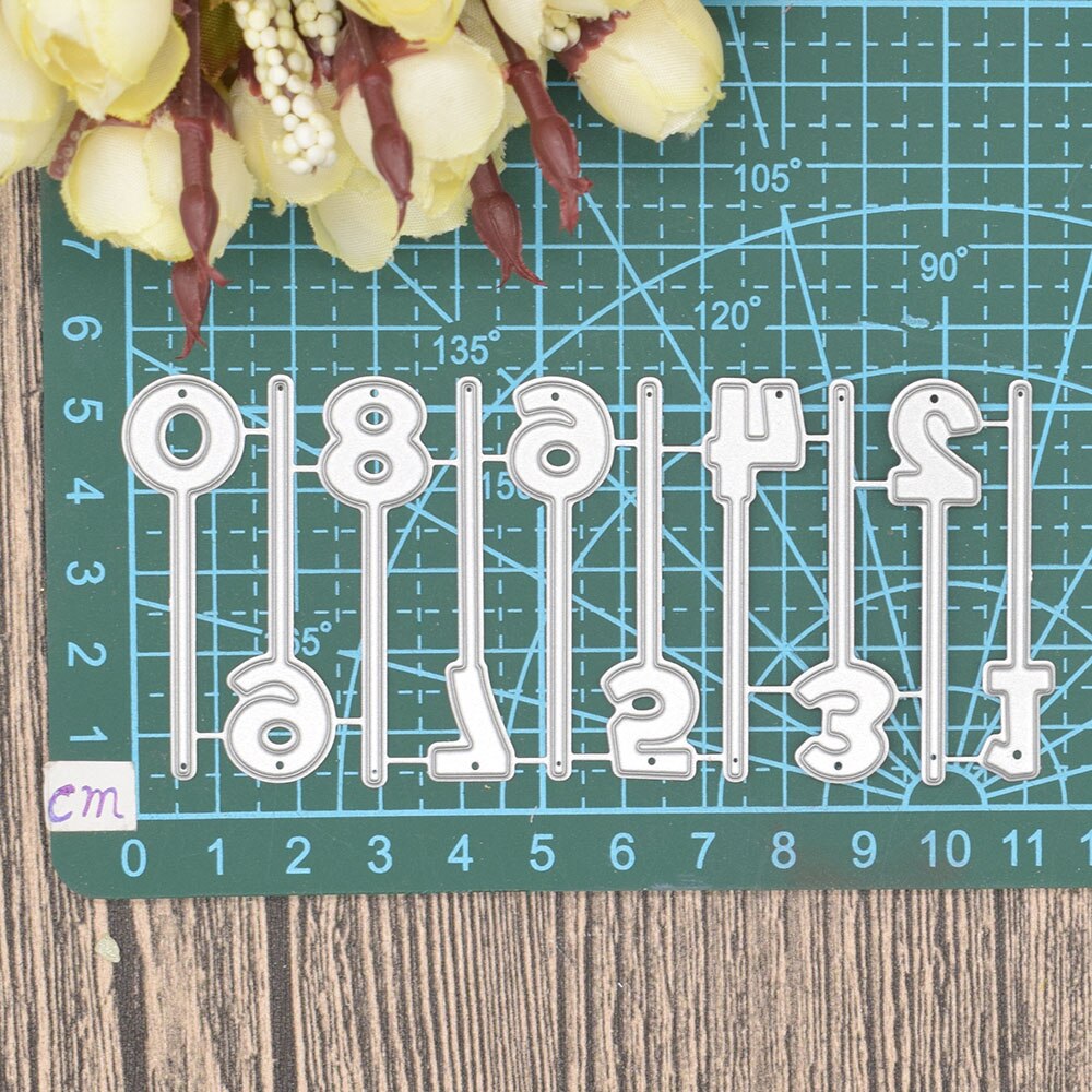 0 to 9 Numbers Digital Metal Cutting Dies Words for Scrapbooking Album Birthday Anniversary Card Making Paper Embossing Die Cuts: Default Title