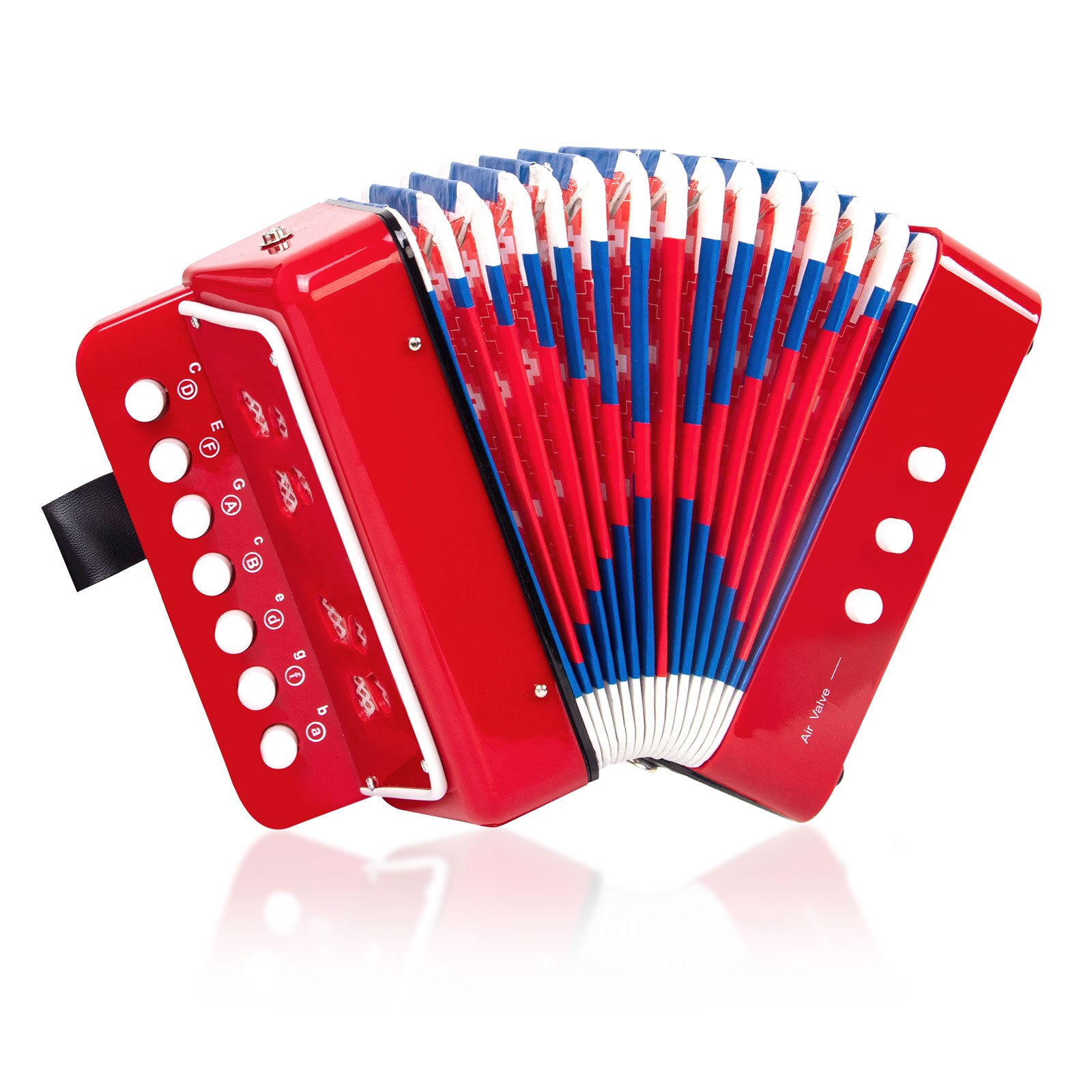 Kids Accordeon Mini Speelgoed Muziekinstrumenten 7 Toetsen Knop Roze Roos Rood Wit Voor Kind Kinderen Peuters Beginners: Rood