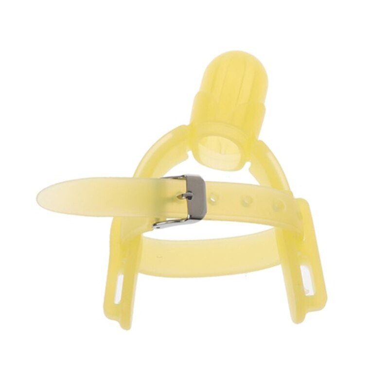 3 Colors Nontoxic Silicone Baby Kids Child Finger Guard Stop Thumb Sucking Wrist Band Prevent finger bites: YELLOW