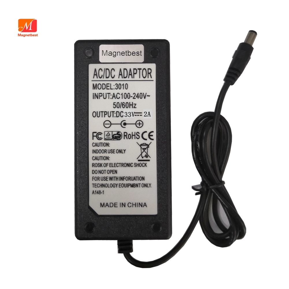 Adaptador de fuente de alimentación de 33 V 2A 2000mA, convertidor DC 33 V Volt 5,5x2,1mm-2,5mm, transformador de Cable de enchufe para UE, EE. UU., AU, Reino Unido