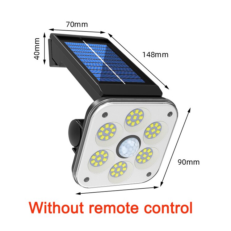 138 Smd Led Super Heldere Zonne-verlichting 120 Led IP65 Waterdichte Outdoor Indoor Solar Lamp Met Verstelbare Hoofd Breed Verlichting hoek: A 1 Head Light