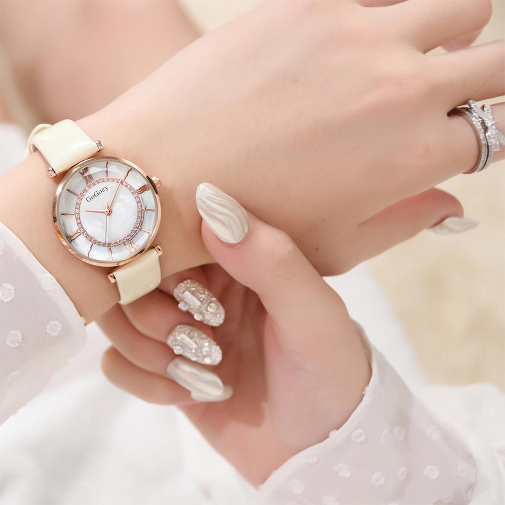 Luxe dameshorloge met leren band, unieke, eenvoudige horloges, casual sporthorloges, quartzhorloges, dameshorloges