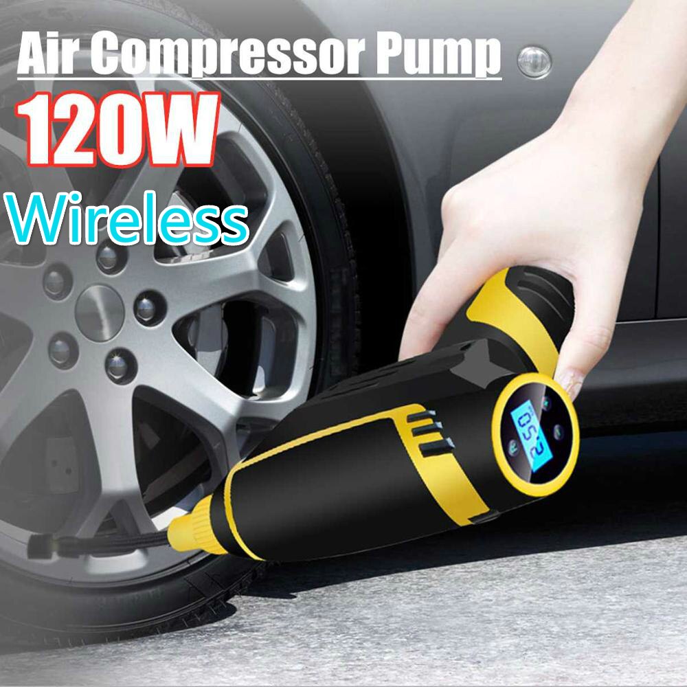 120W Wireless Car Air Compressor Handheld Rechargeable Tire Inflator Digital Inflatable Pump 12V 150PSI Car Accessories