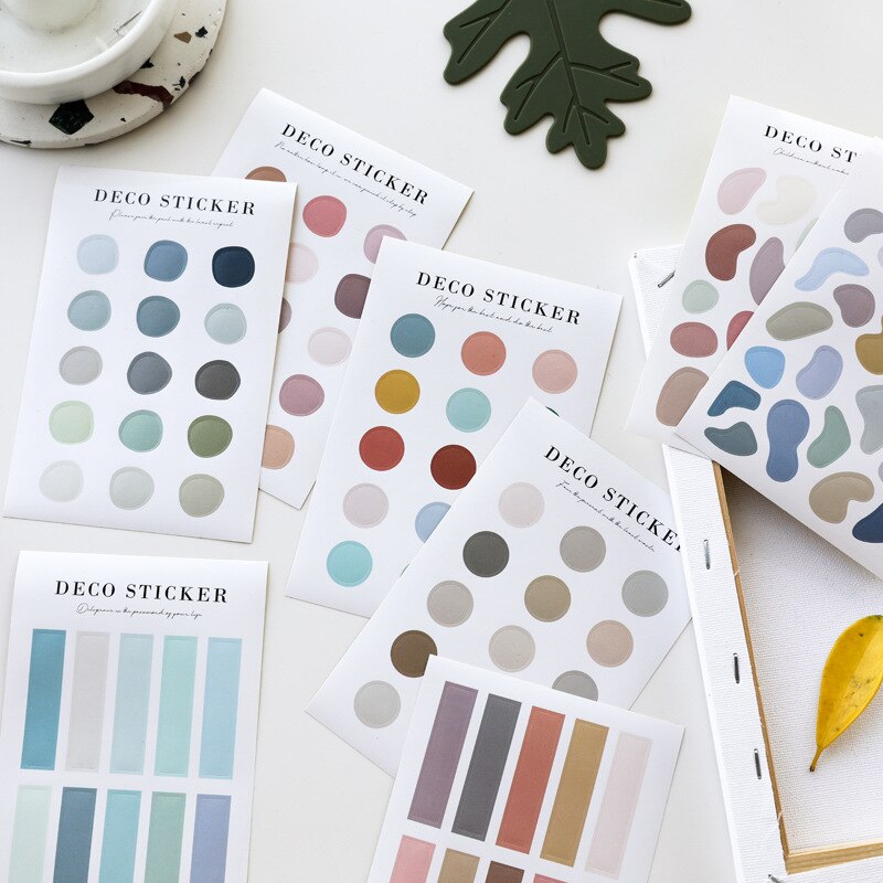 Ins Various Round Dot Label Sticker Color Morandi Photo Envelope Card Sealing Paster Stationery Notebook Diy Decorative Sticker
