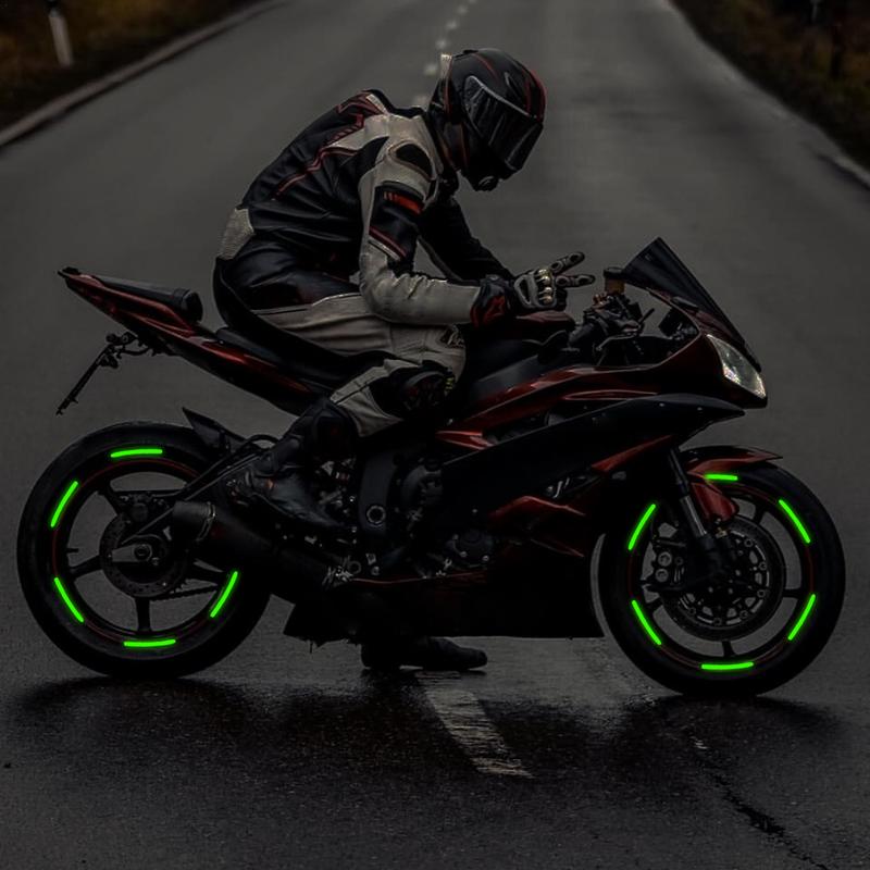 20 pz/borsa raggi ruota di bicicletta adesivo riflettente tubo striscia di luce di avvertimento fai da te 9 cm MTB ciclismo riflettente adesivi per cerchioni fai da te