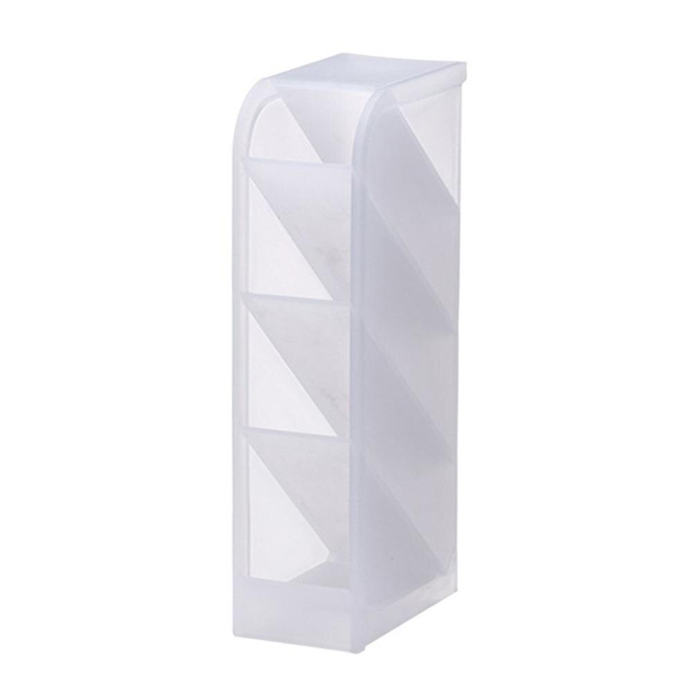 Home Office School Pencil Storage Organizer Cylinder Shape Multi Grid Pen Holder Multifunction Storage Box Desktop Organizer: transparent 4 grids