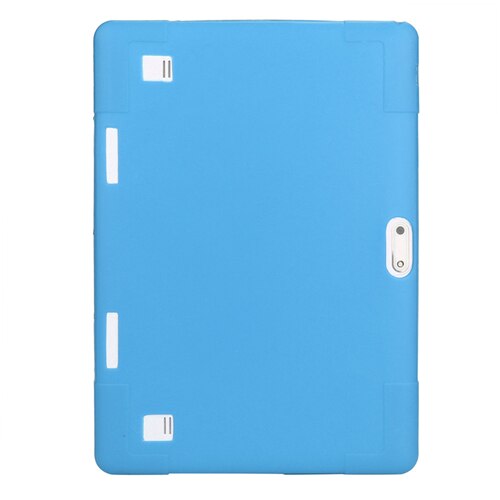 10.1 ''Universele Zachte Siliconen Case Voor 10 10.1 Inch Android Tablet Pc Shockproof Effen Kleur Back Cover Beschermende Shell: light blue