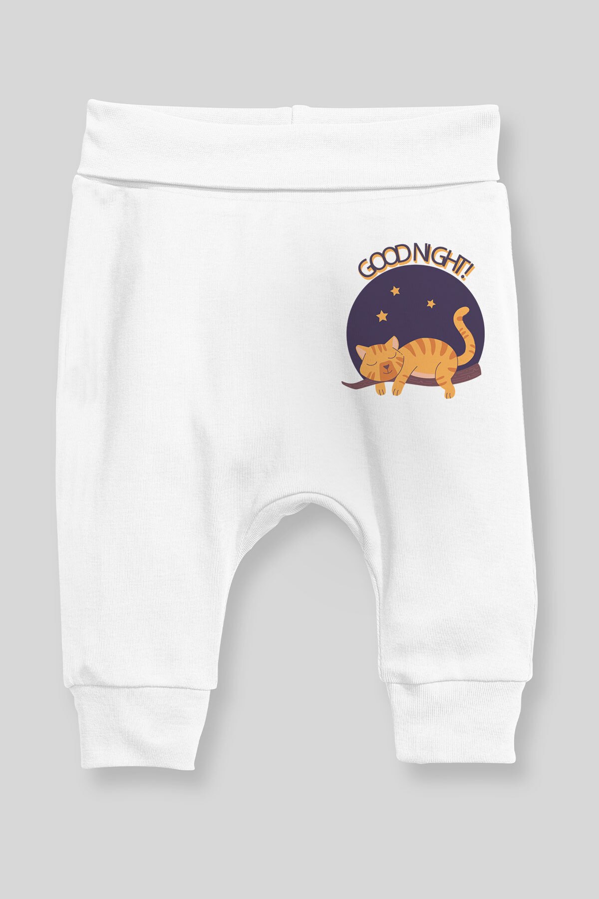 Angemiel Baby Sleeping Cat Baby Boy Harem Pants Pantalon White