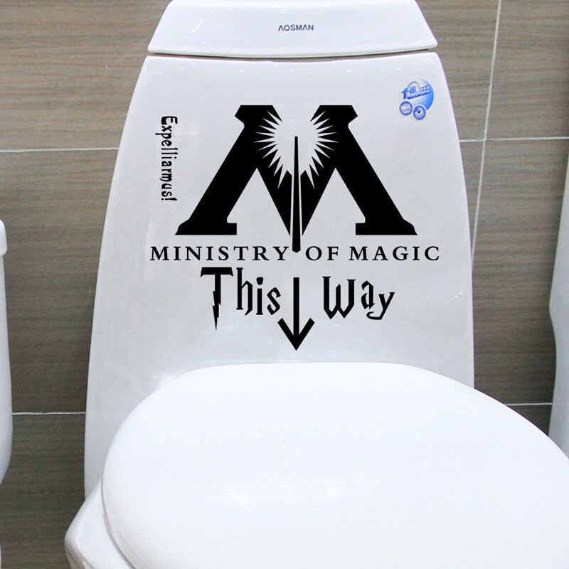 Grappige Ministerie Van Toverkunst badkamer muur sticker home decor wc decoratie muurstickers waterdicht wc stickers