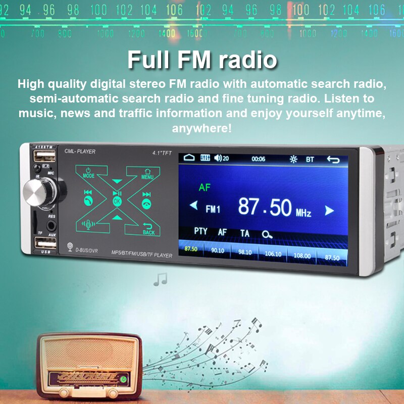 Smart AI Voice Smart Voice Capacitive Screen Player Single Ingot MP5 4.1'' Artificial Intelligence Collar Microphone